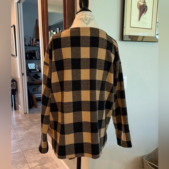 JJill Plaid Black and Tan Women's Sz L - Picture 3 of 6
